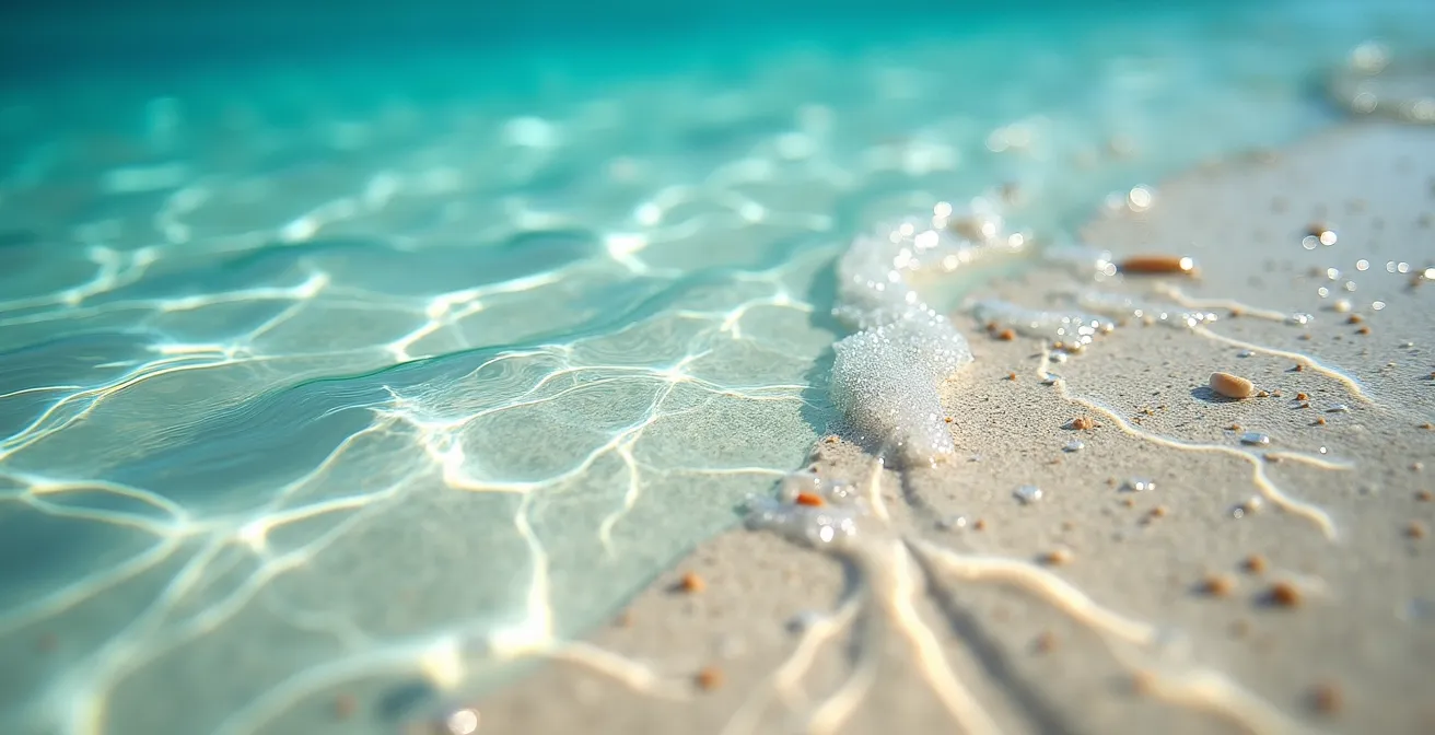 Encuentro del río Caño Frío con el mar en Playa Rincón, mostrando el contraste de aguas